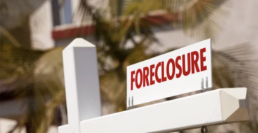 Foreclosure sign on a home